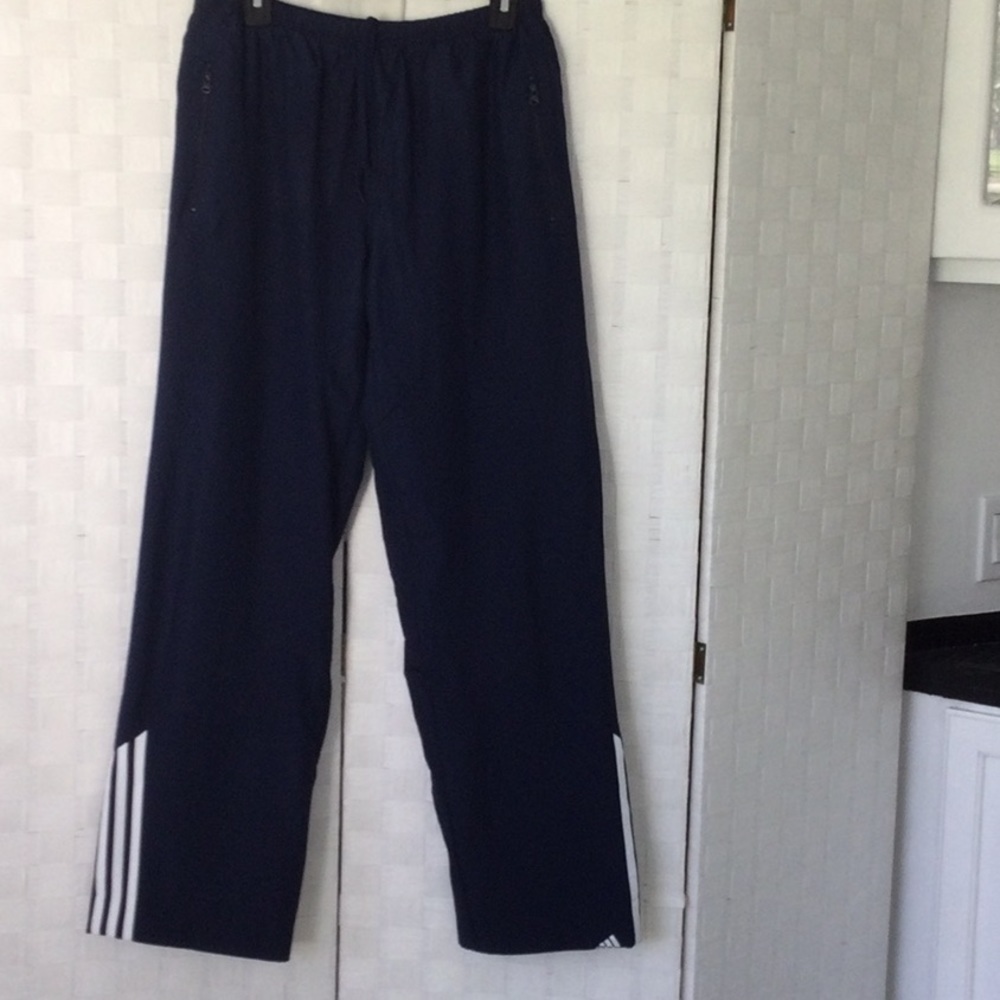 Adidas Mens Jogging pants size L color Navy lined washable. #304